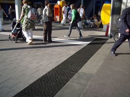 Securiton rubbertegel in geleidelijnen voor blinden, slechtzienden & visueel gehandicapten